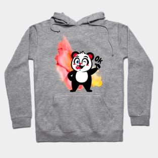 Cute Panda Says Ok - Adorable Panda - Kawaii Panda Hoodie